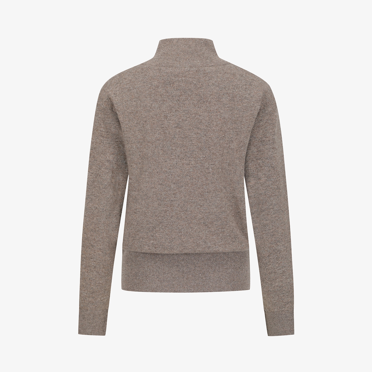 Áo knit golf nữ cổ lọ màu be — ảnh 3