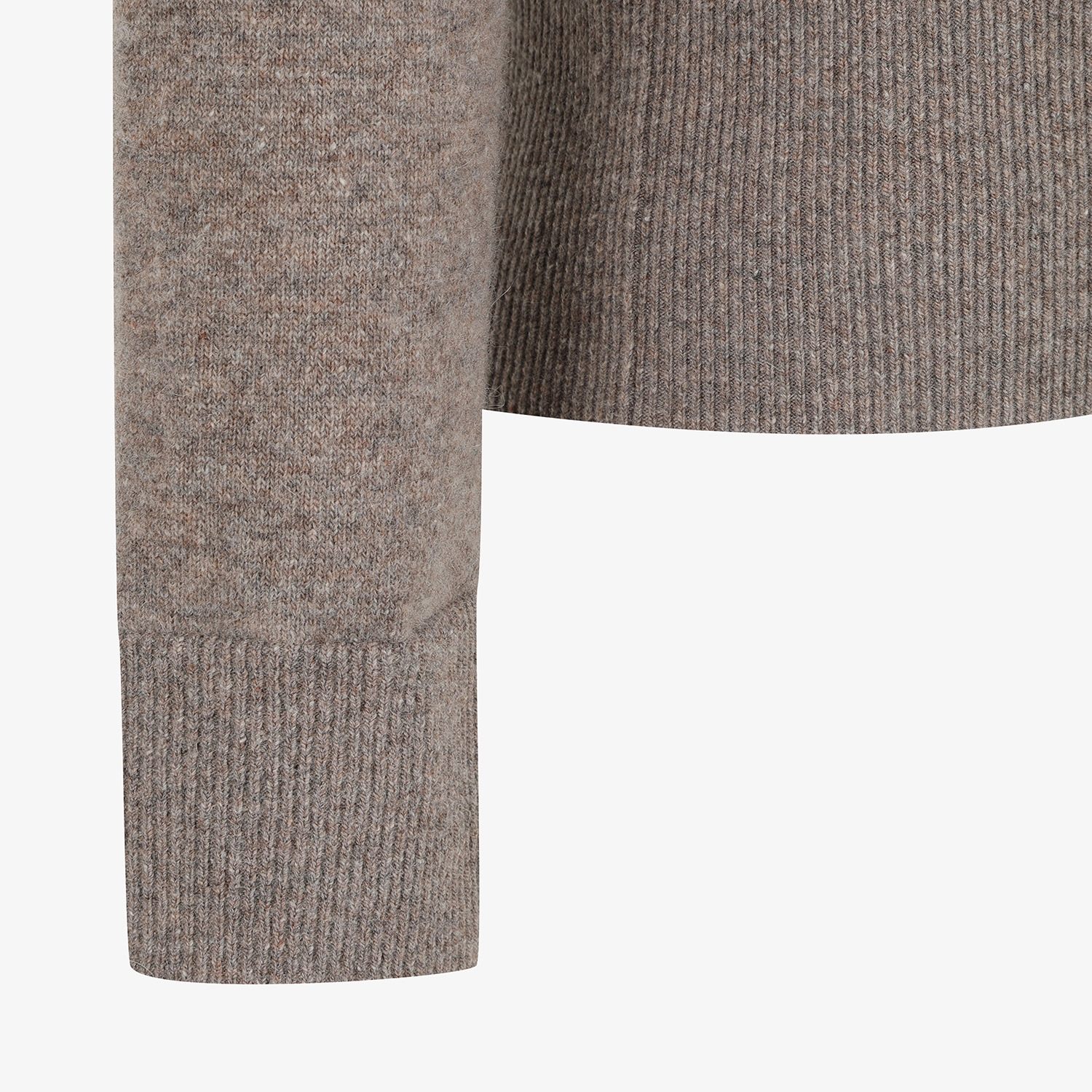 Áo knit golf nữ cổ lọ màu be — ảnh 5