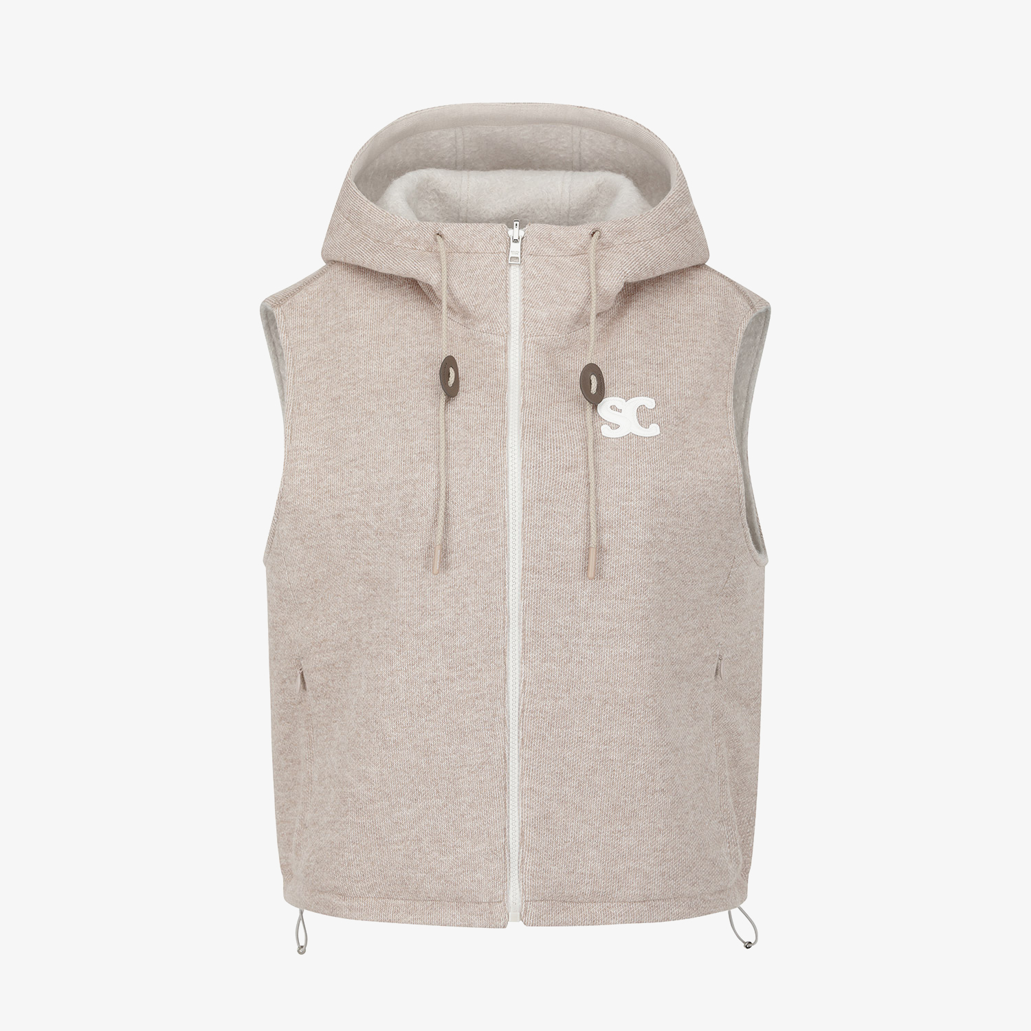 Áo vest golf nữ có mũ màu be — ảnh 2