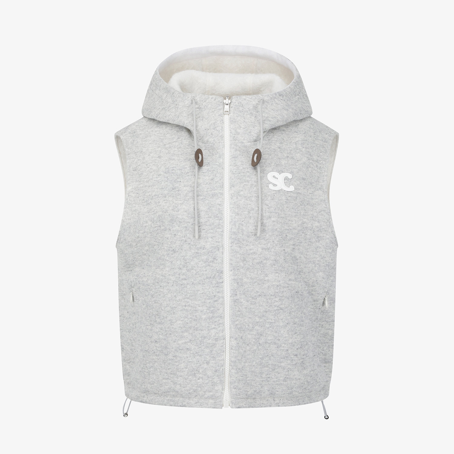 Áo vest golf nữ có mũ màu xám — ảnh 2
