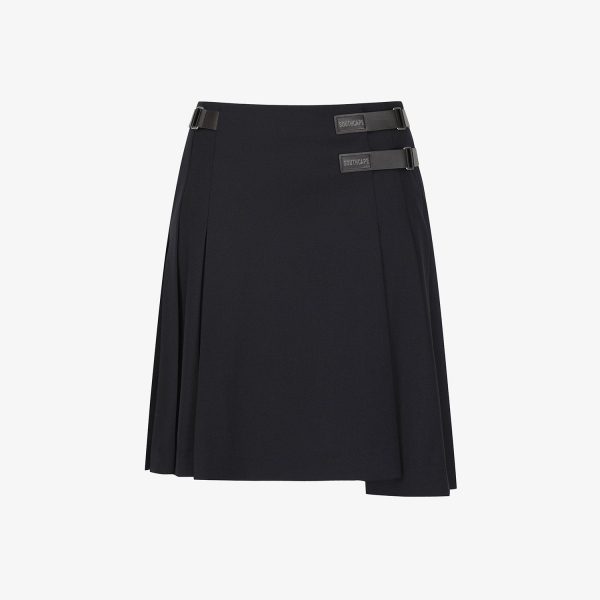 Váy golf nữ màu xanh navy xếp ly phối khóa đen của Southcape