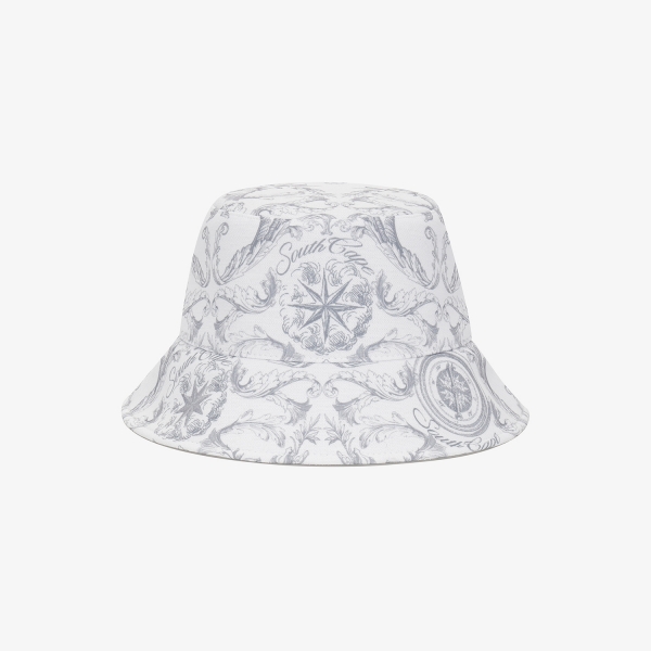 Mũ golf nữ họa tiết đồ họa xám phom bucket Southcape