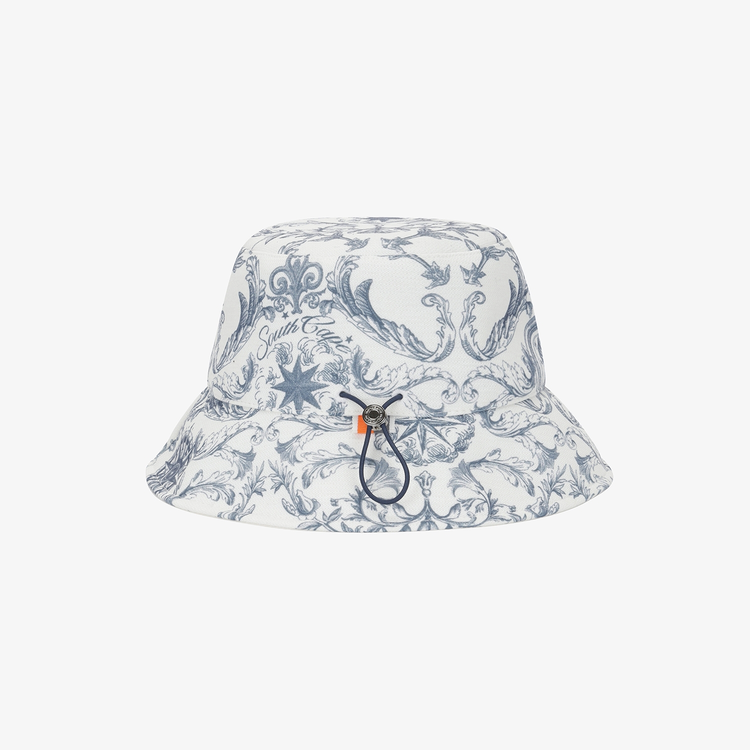 Mũ golf nữ họa tiết mỹ thuật màu trắng xanh navy — ảnh 5