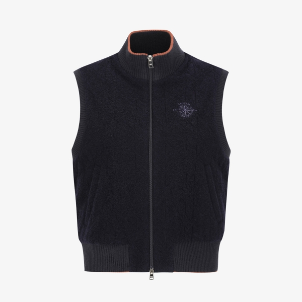Áo vest golf nữ Southcape xanh navy cổ đứng khóa kéo phong cách năng động