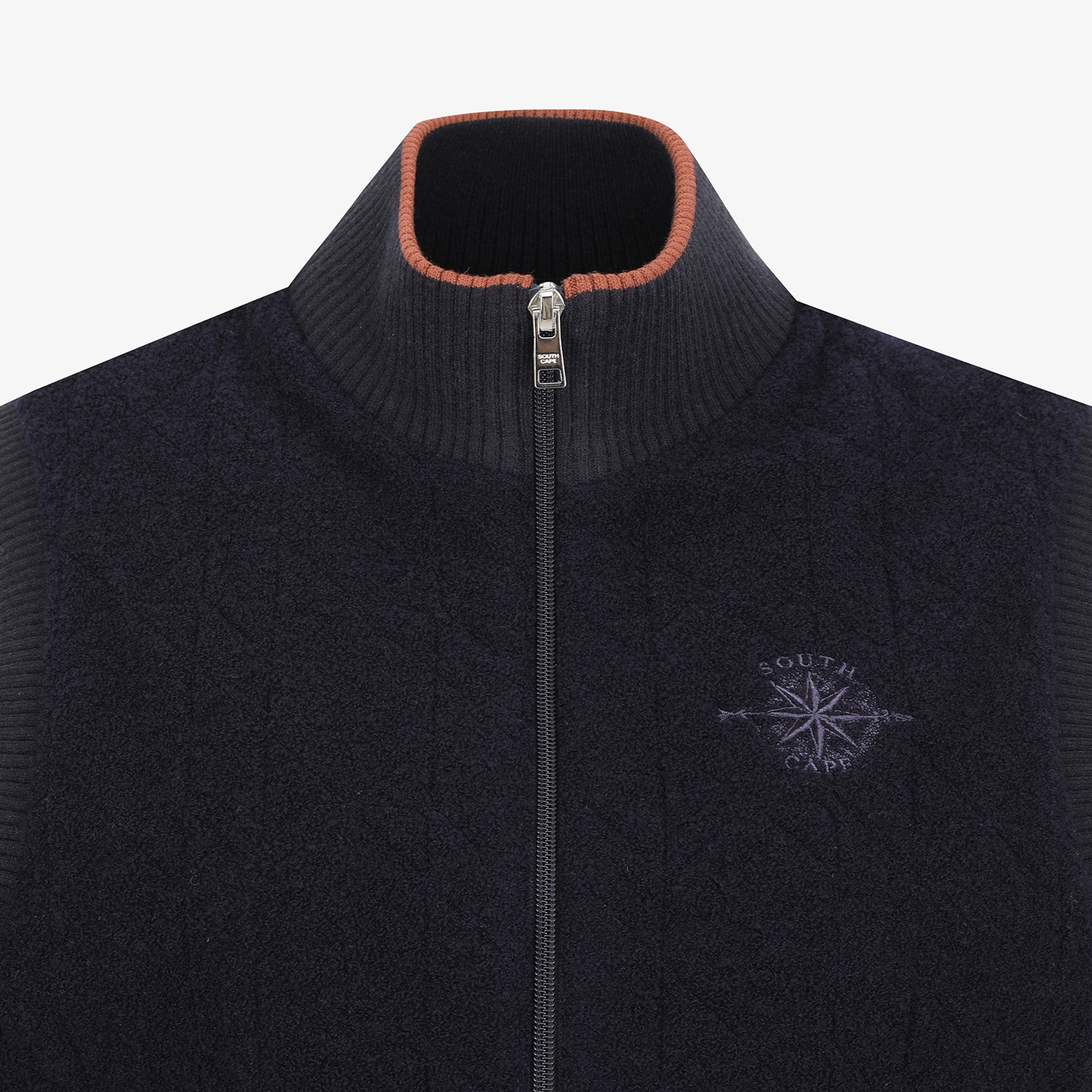 Áo vest golf nữ cổ đứng khóa kéo màu xanh navy — ảnh 4