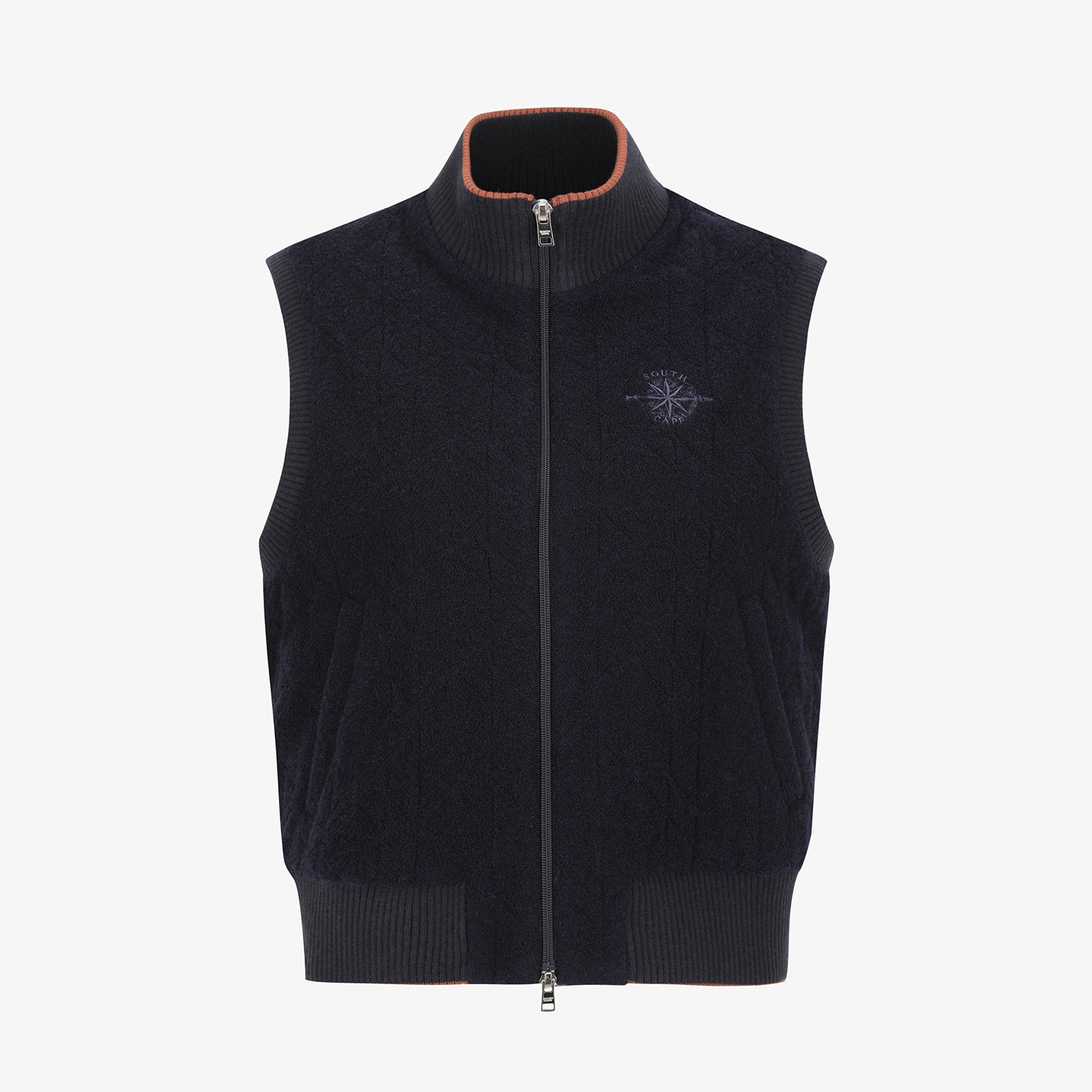 Áo vest golf nữ cổ đứng khóa kéo màu xanh navy — ảnh 2