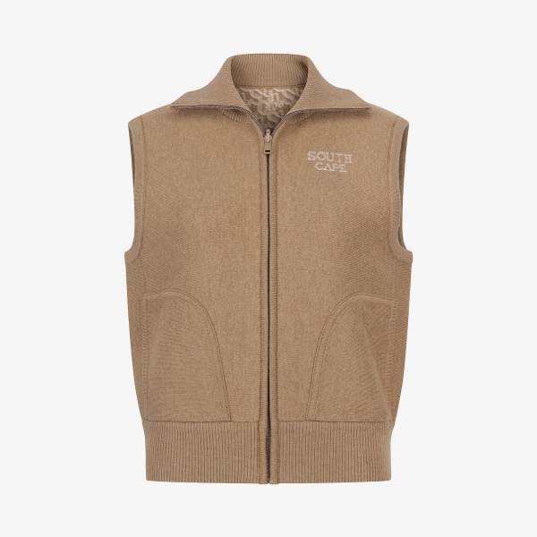 Áo vest golf nữ Southcape màu be dáng suông cổ đứng không tay
