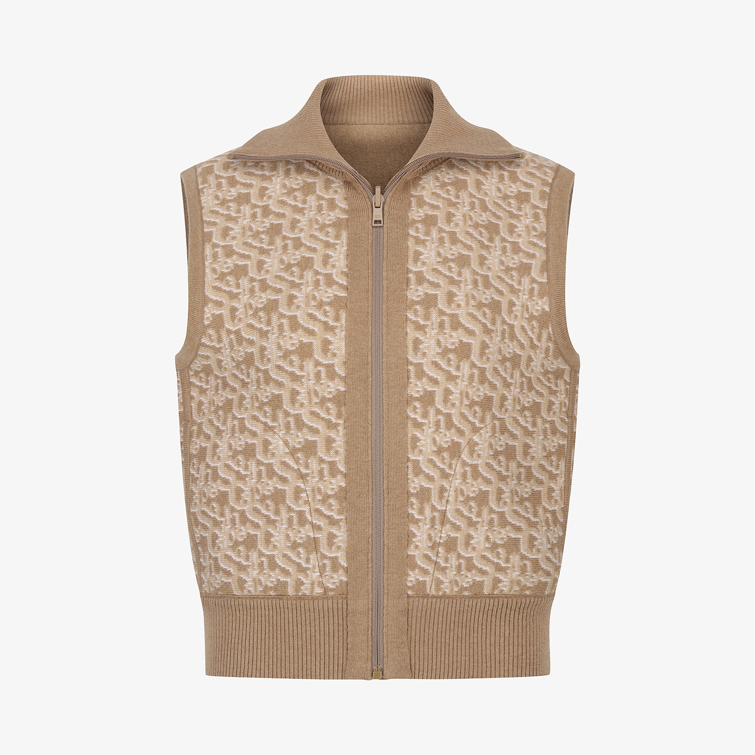 Áo vest golf nữ dáng suông cổ đứng màu be — ảnh 4