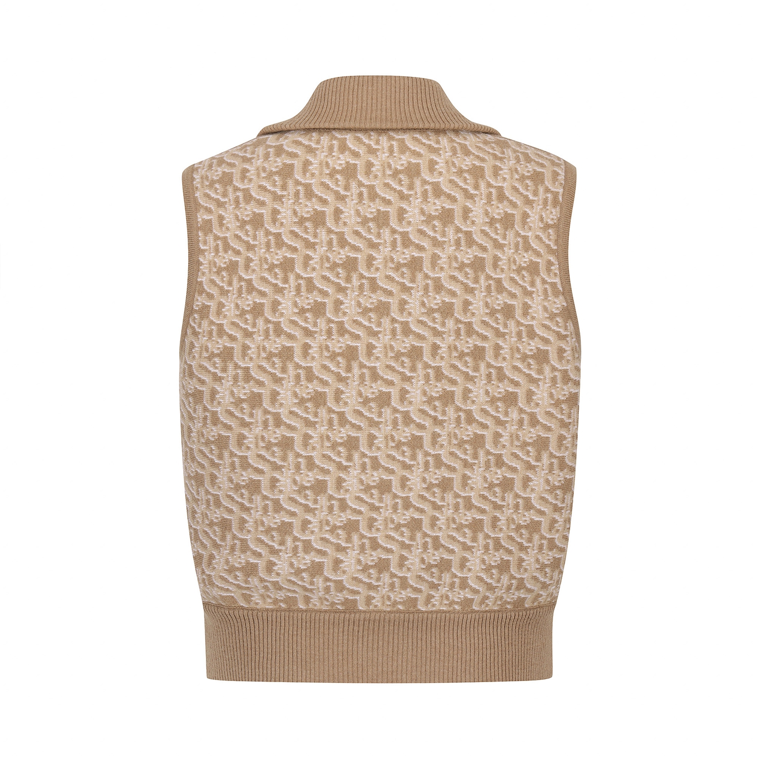 Áo vest golf nữ dáng suông cổ đứng màu be — ảnh 5