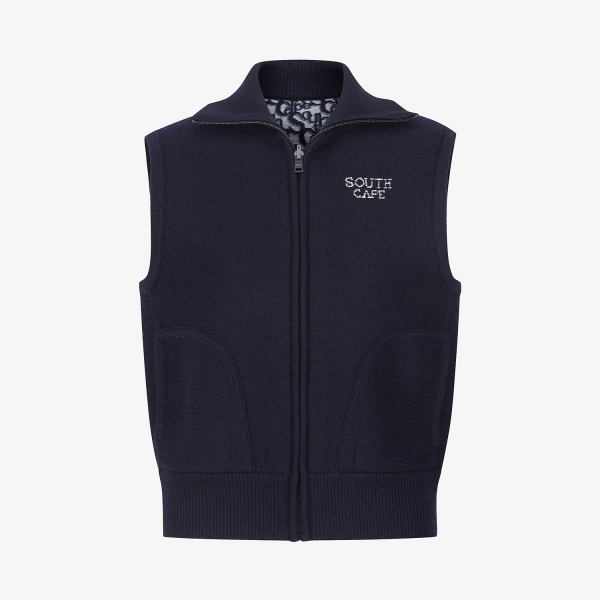 Áo vest golf nữ Southcape màu xanh navy dáng suông không tay có khóa kéo trước