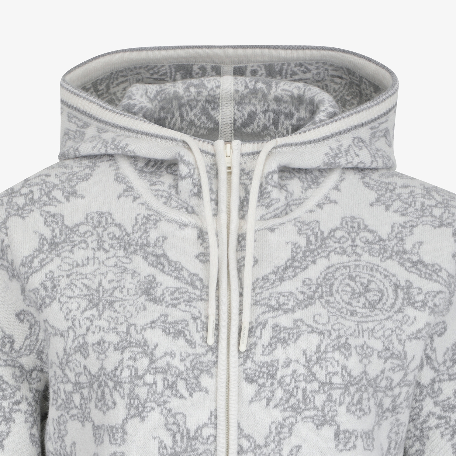 Áo khoác jumper nữ họa tiết hoa văn màu ngà — ảnh 4