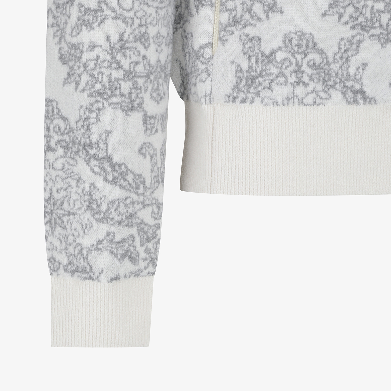 Áo khoác jumper nữ họa tiết hoa văn màu ngà — ảnh 5