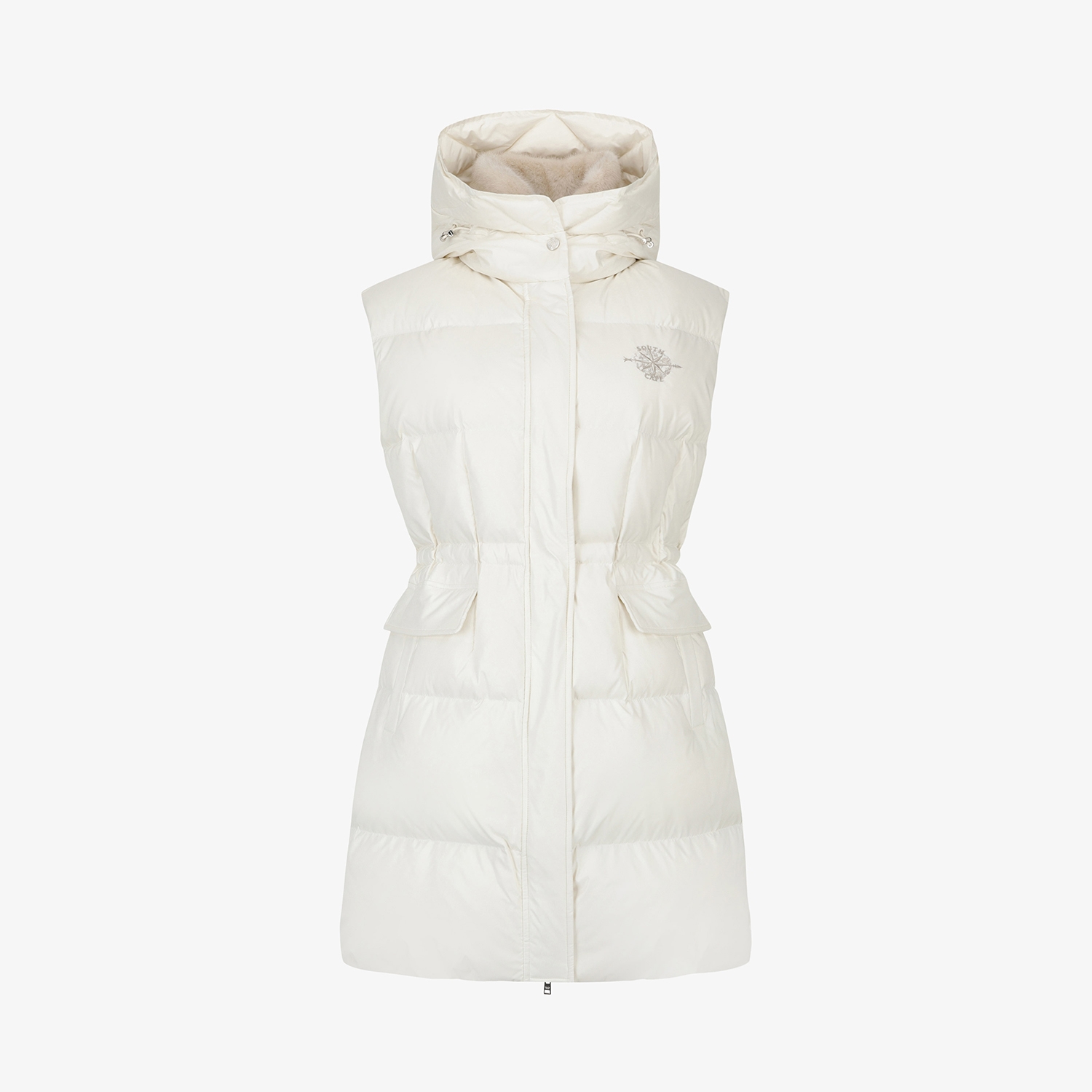 Áo vest golf nữ dáng dài màu kem — ảnh 2