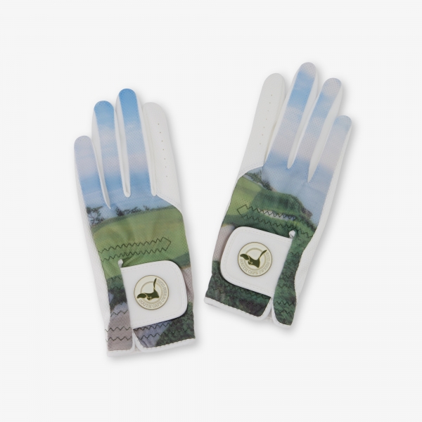 Găng tay golf nữ màu xanh dương nhạt họa tiết sân golf — Southcape | Seoul Golf Fashion