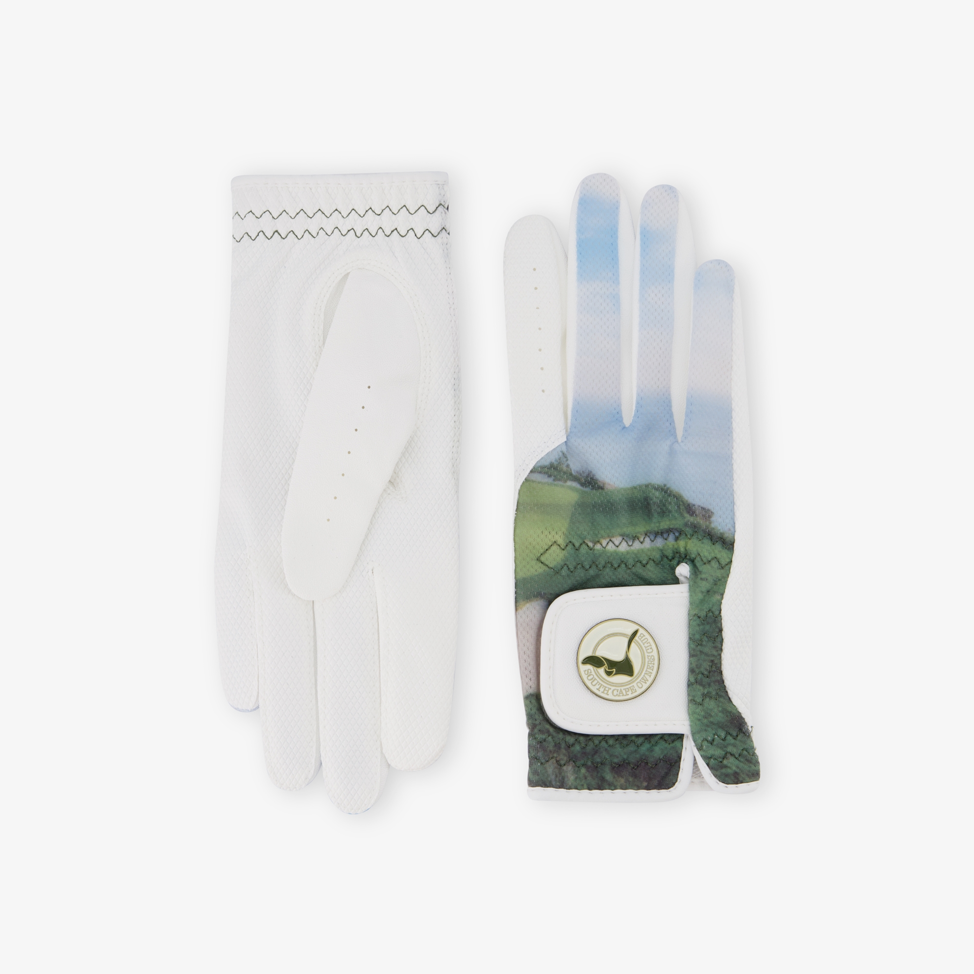 Găng tay golf nữ màu xanh dương nhạt họa tiết sân golf — ảnh 3