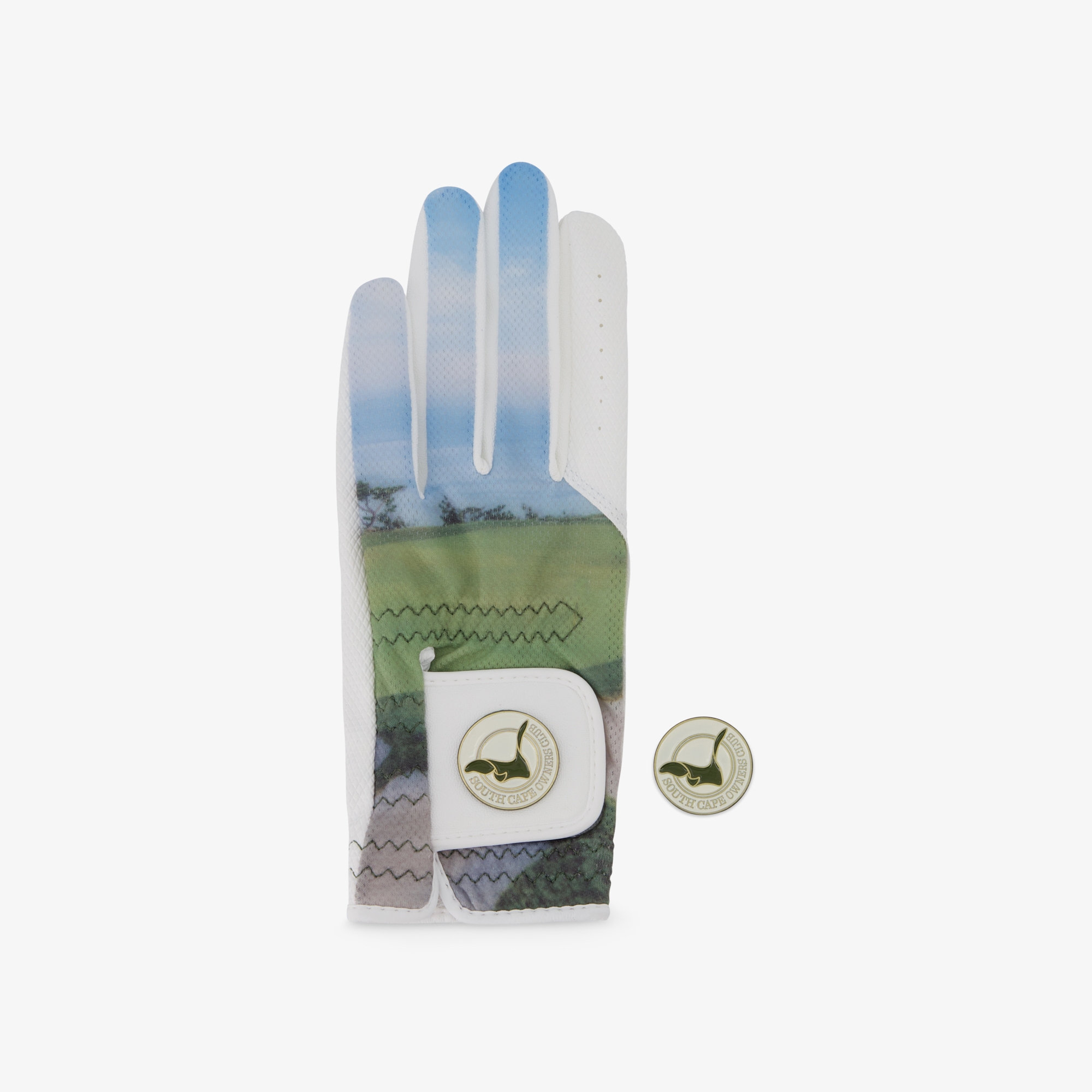 Găng tay golf nữ màu xanh dương nhạt họa tiết sân golf — ảnh 5