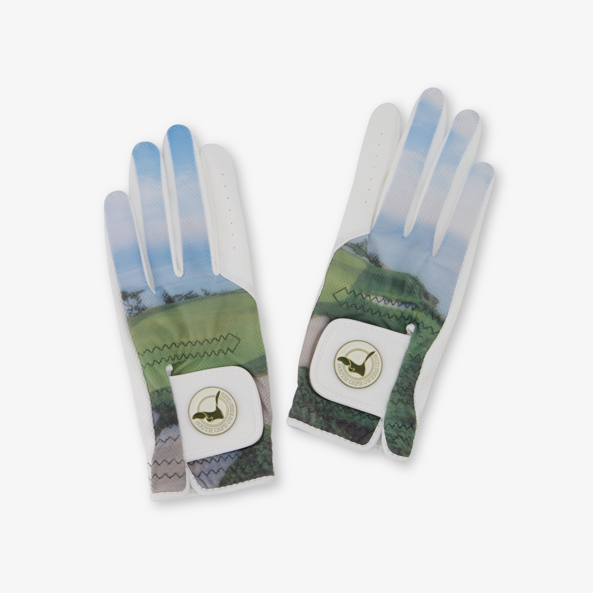Găng tay golf nữ màu xanh dương nhạt họa tiết sân golf — ảnh 2