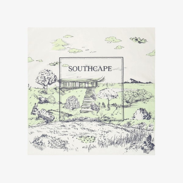 Khăn vuông phụ kiện golf nữ họa tiết màu ngà — Southcape | Seoul Golf Fashion