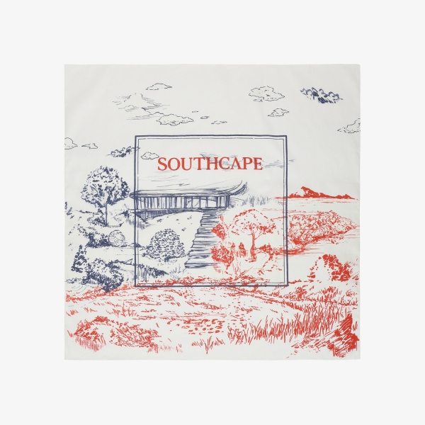 Phụ kiện khăn choàng họa tiết landscape màu trắng — Southcape | Seoul Golf Fashion
