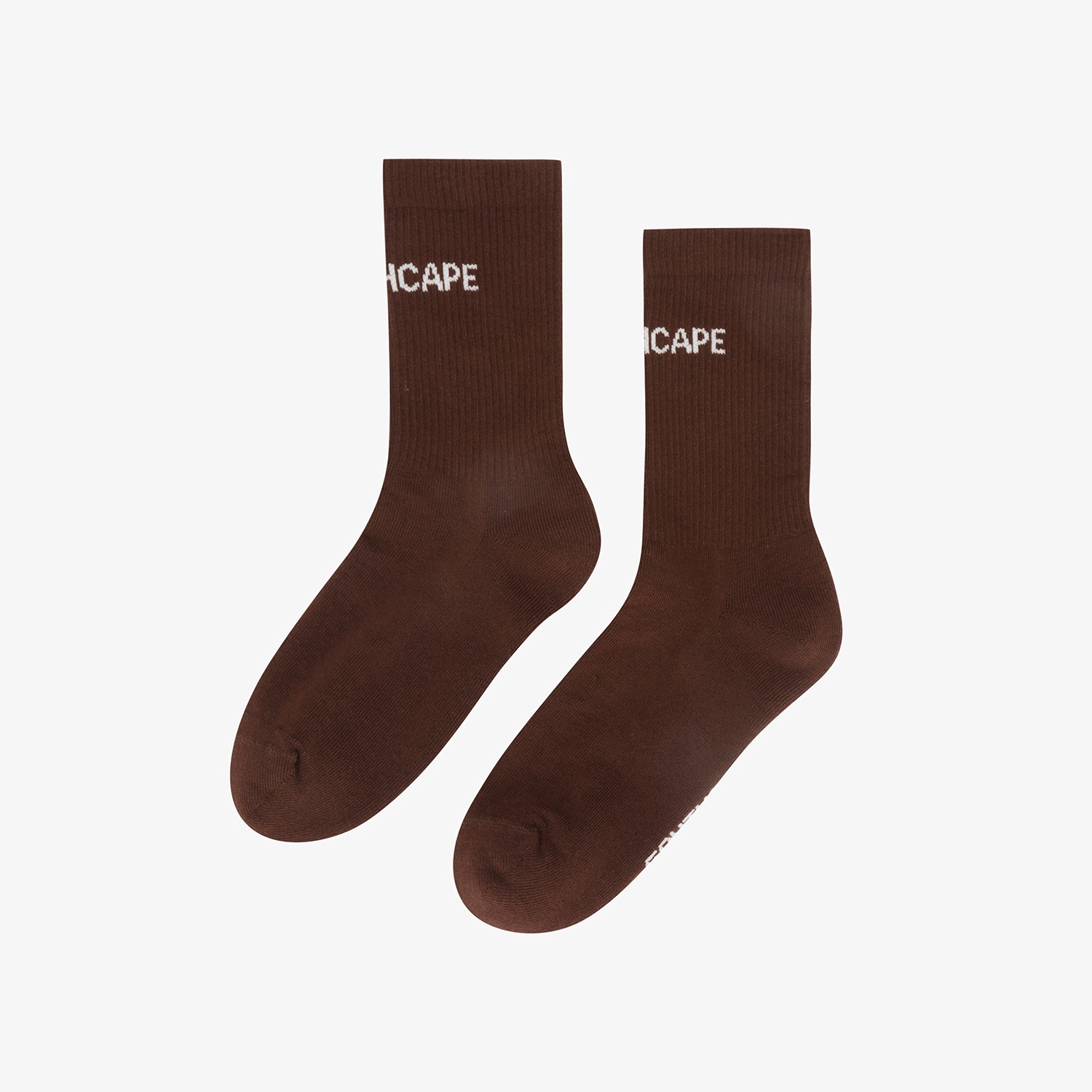 Tất golf nữ cổ trung logo trắng màu nâu — ảnh 2