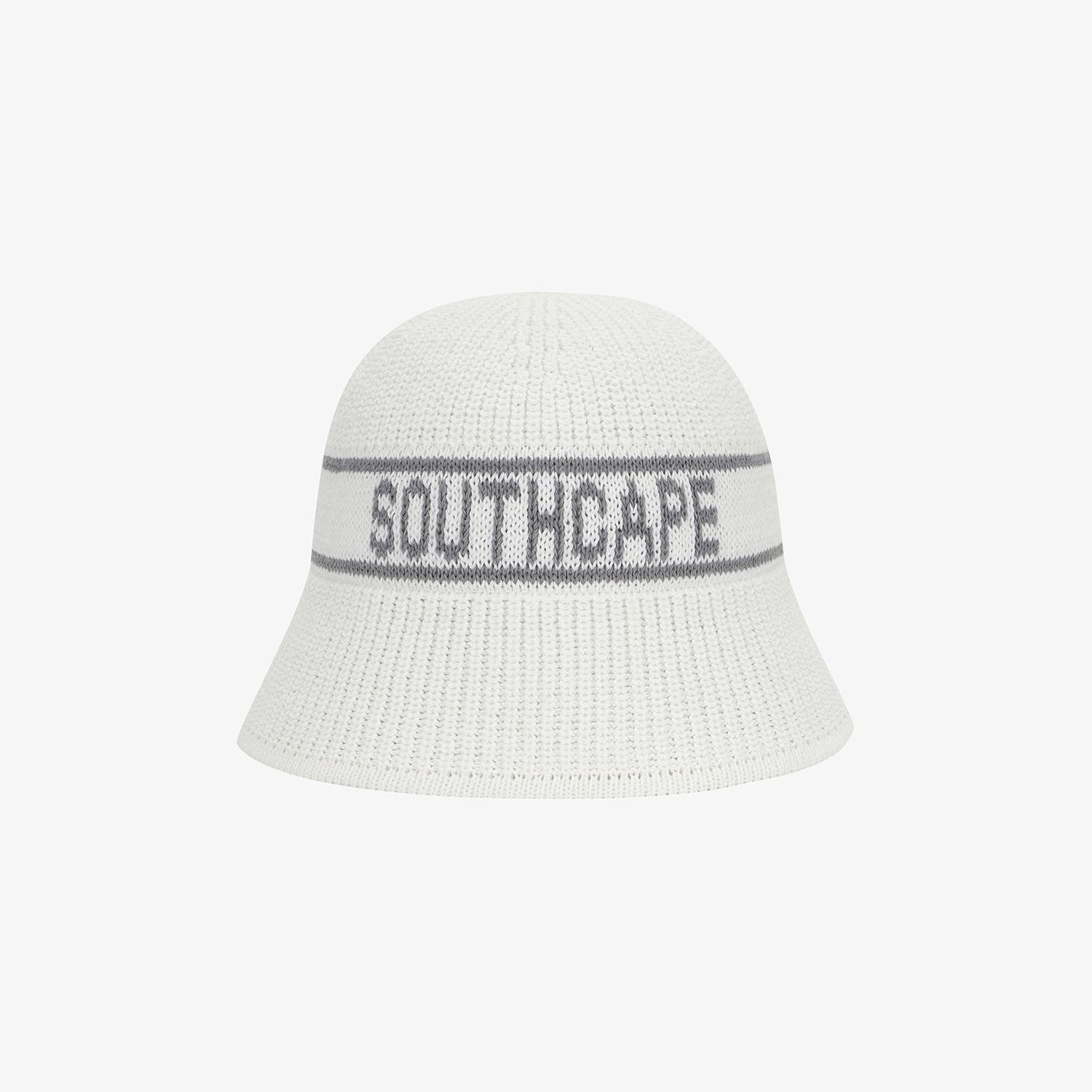 Mũ bucket knit nữ màu trắng chữ Southcape — ảnh 2