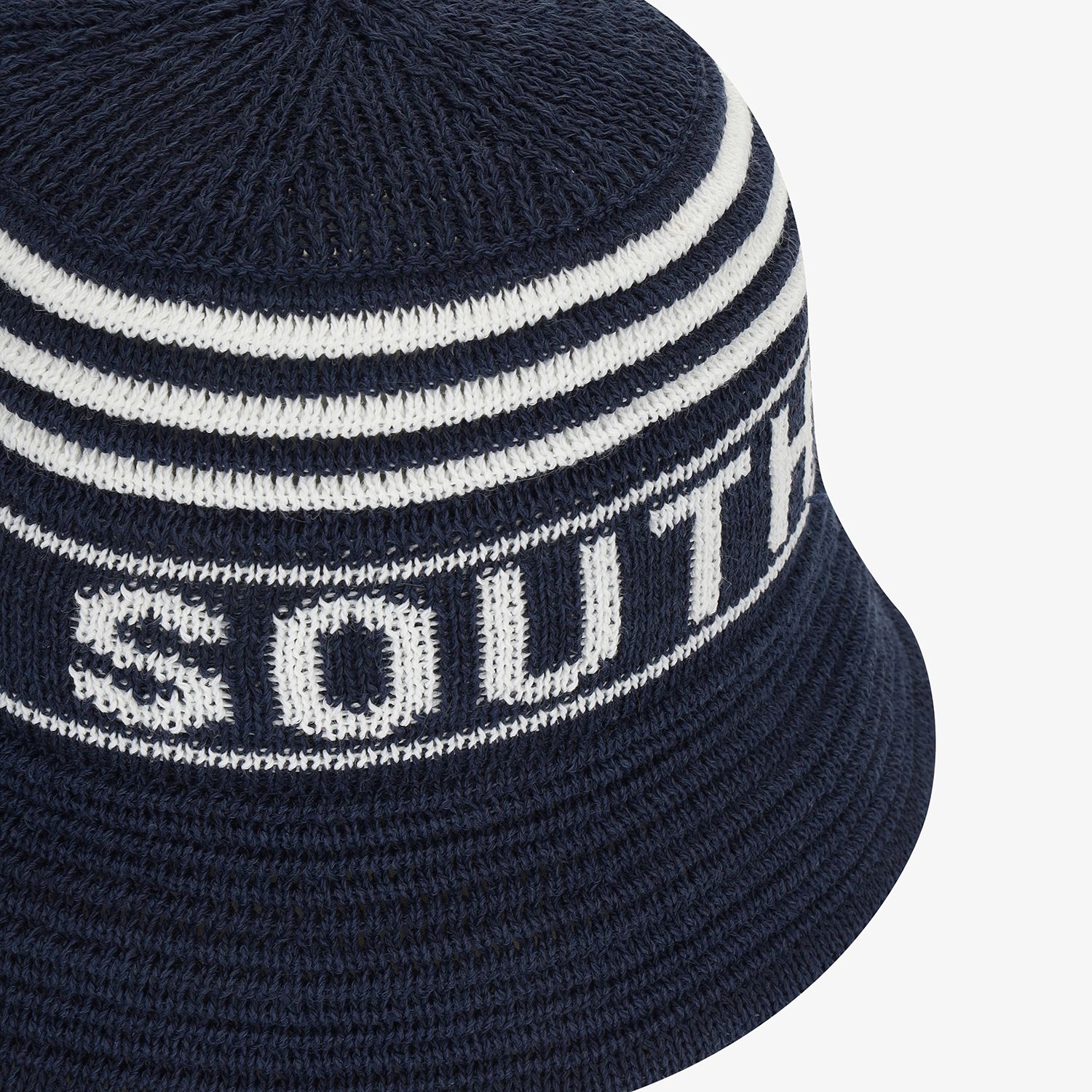 Mũ bucket knit golf nữ sọc trắng xanh navy — ảnh 6