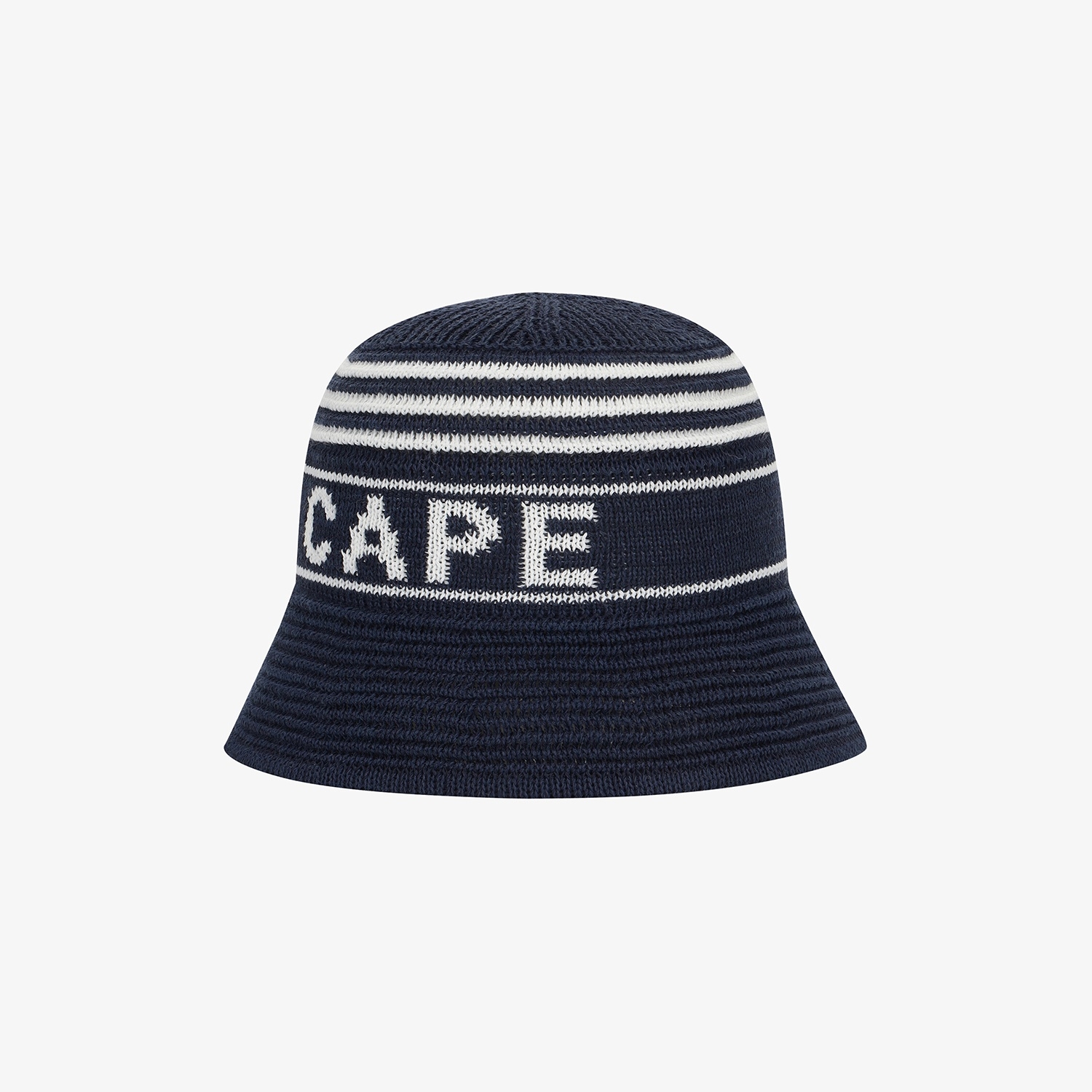 Mũ bucket knit golf nữ sọc trắng xanh navy — ảnh 4