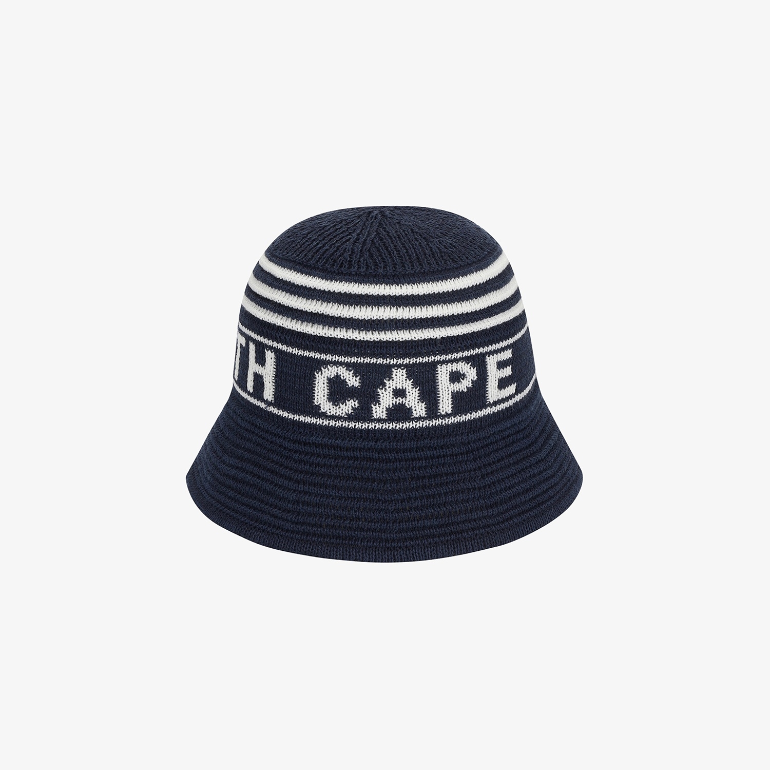 Mũ bucket knit golf nữ sọc trắng xanh navy — ảnh 3
