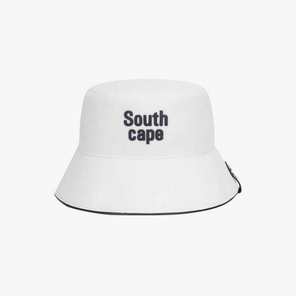 Mũ golf nữ kiểu bucket màu trắng có chữ Southcape phía trước