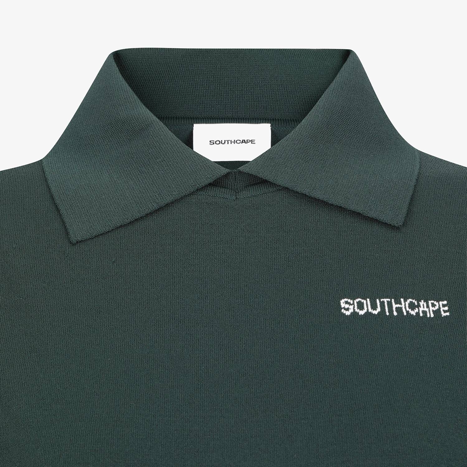 Áo knit golf nữ cổ bẻ tay ngắn màu xanh lá — ảnh 4
