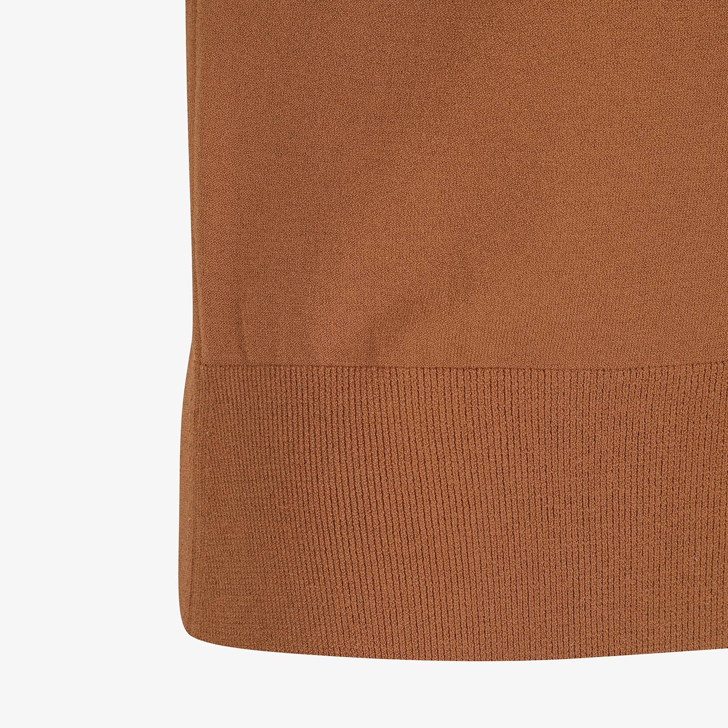 Áo knit golf nữ cổ bẻ tay ngắn màu nâu siena — ảnh 6
