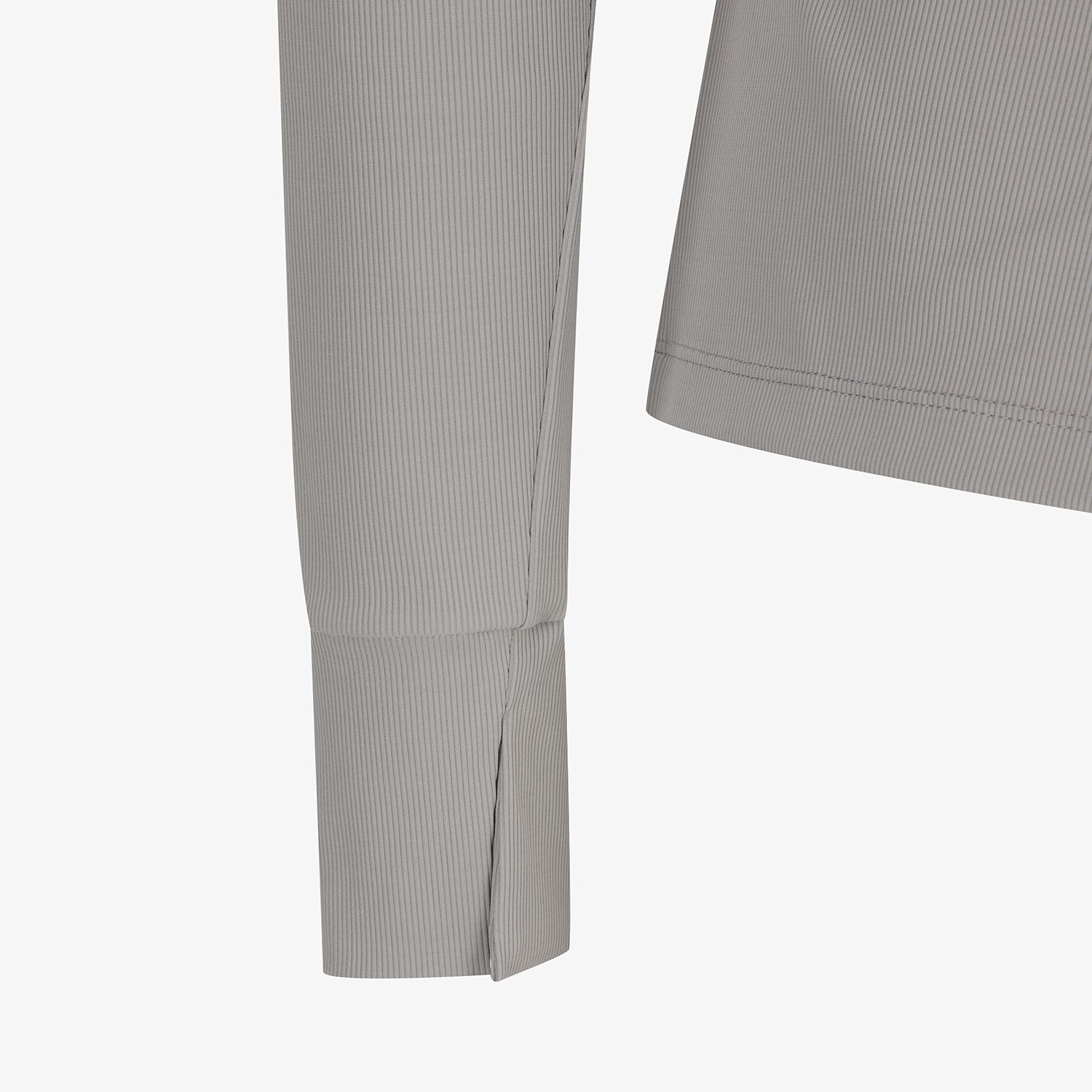 Áo golf nữ tay dài cổ phối màu xám trắng — ảnh 5