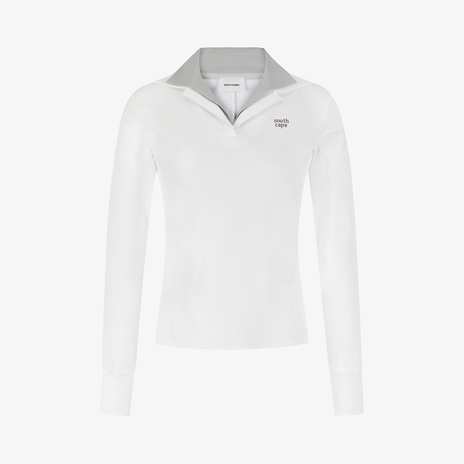 Áo golf nữ tay dài cổ bẻ màu trắng — ảnh 2