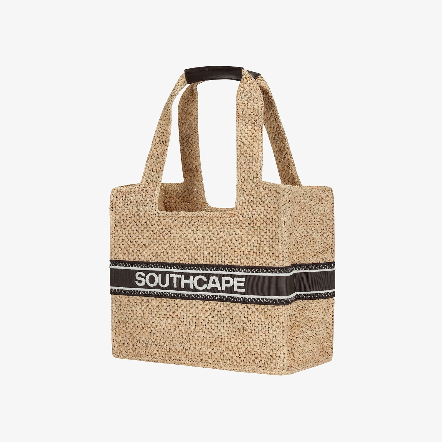 Túi golf nữ dạng tote vải dệt màu tự nhiên logo đen — ảnh 3