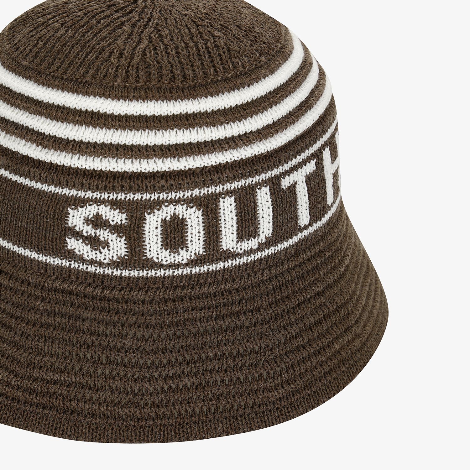 Mũ bucket len sọc chữ Southcape màu nâu đậm — ảnh 6