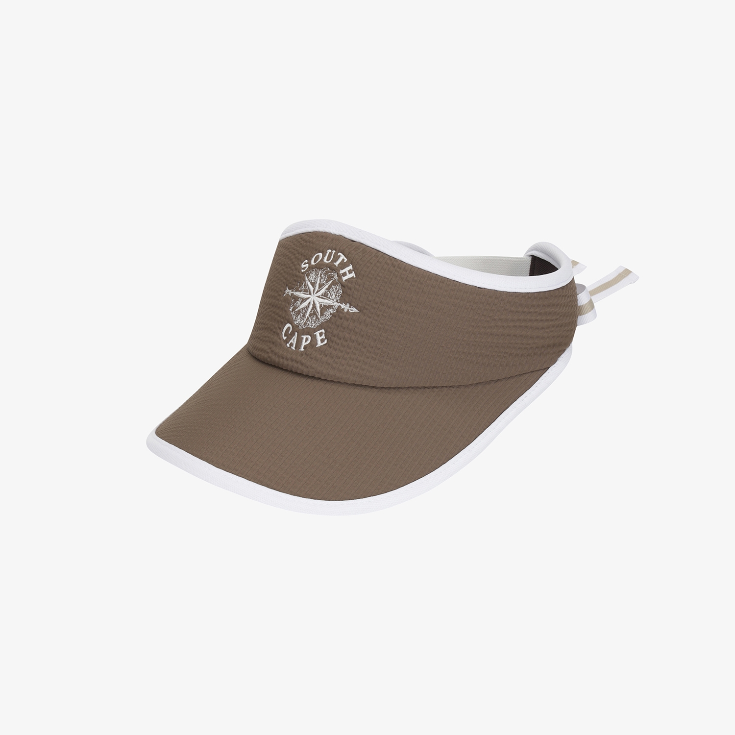 Mũ golf nữ kiểu mũ lưỡi trai màu nâu phối viền trắng — ảnh 3