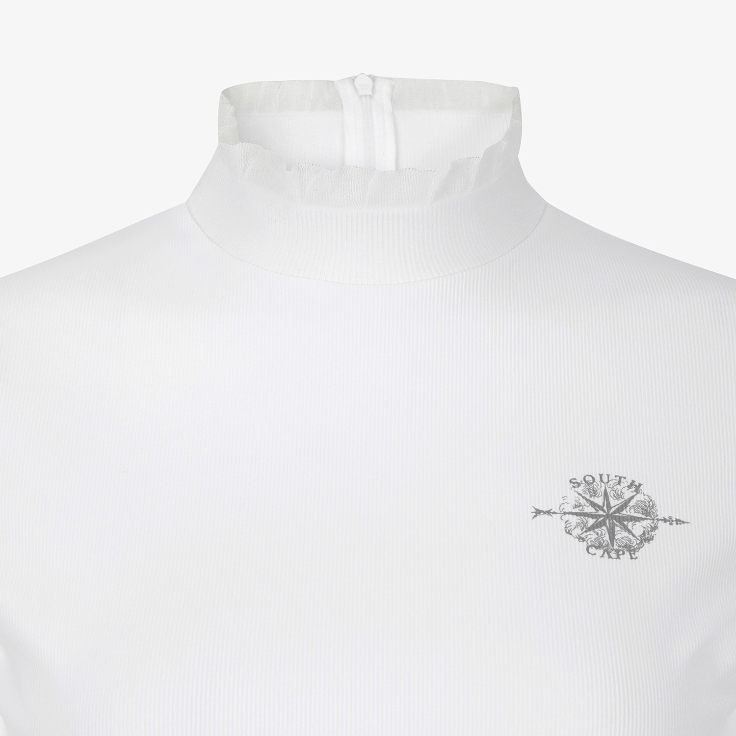 Áo golf nữ tay dài cổ lọ màu trắng — ảnh 4