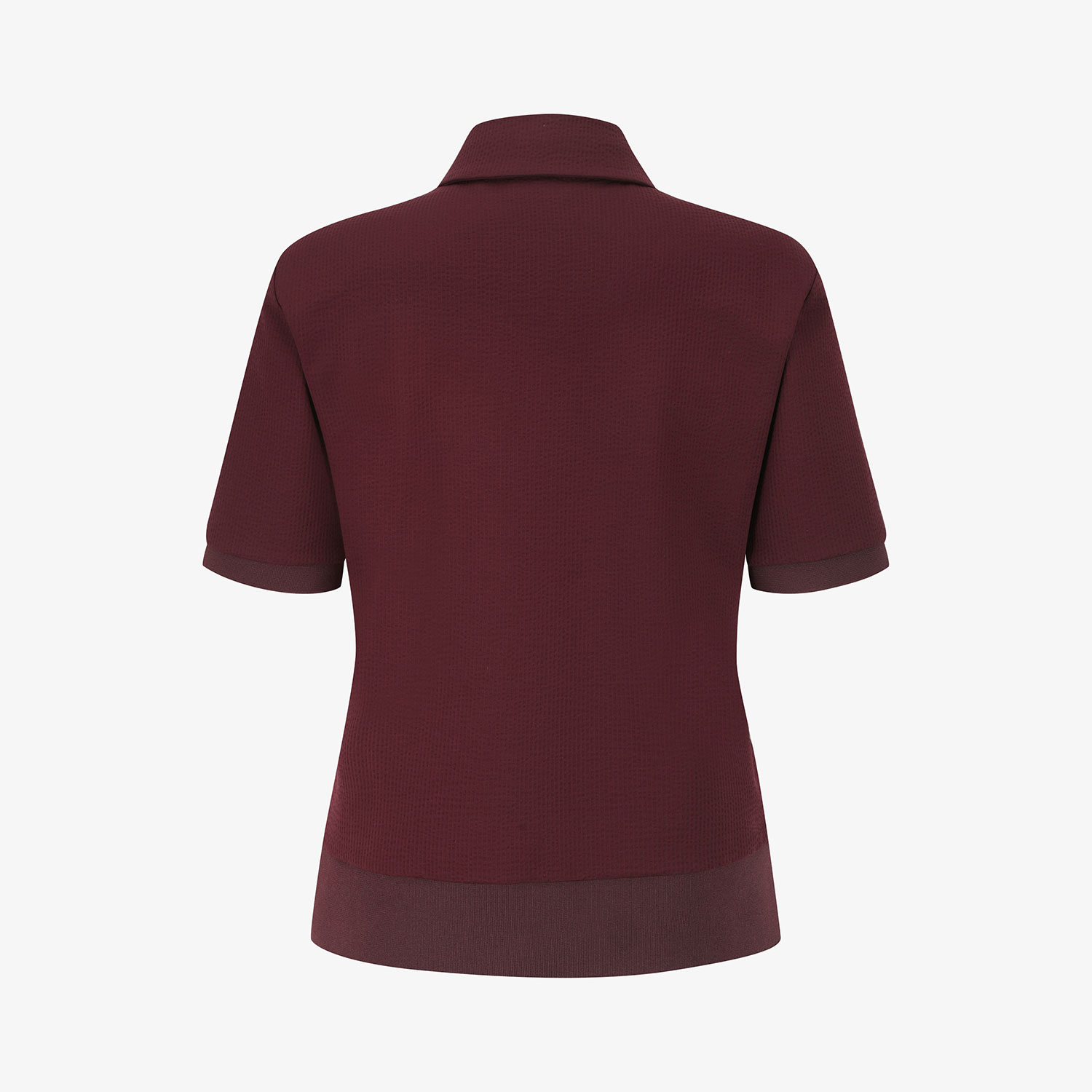 Áo golf nữ cổ bẻ tay ngắn màu đỏ rượu vang — ảnh 3