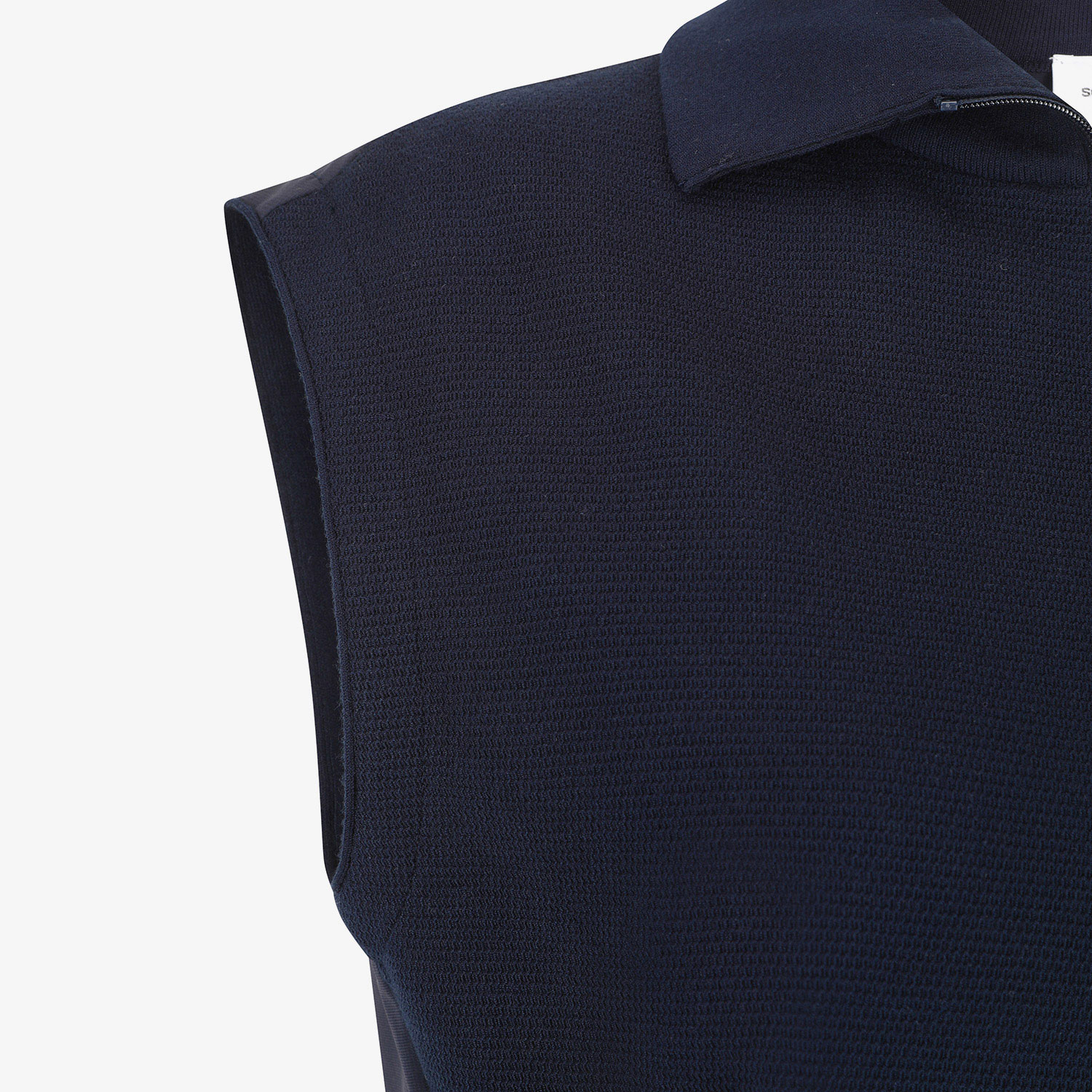 Áo vest golf nữ cổ bẻ dây kéo màu xanh navy đậm — ảnh 5