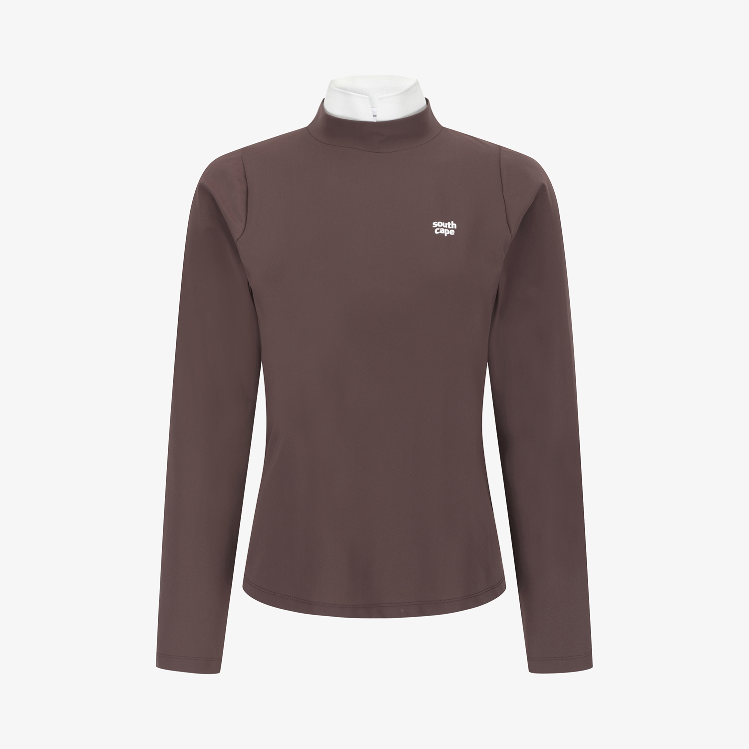 Áo golf nữ tay dài cổ cao màu đỏ rượu vang — ảnh 2
