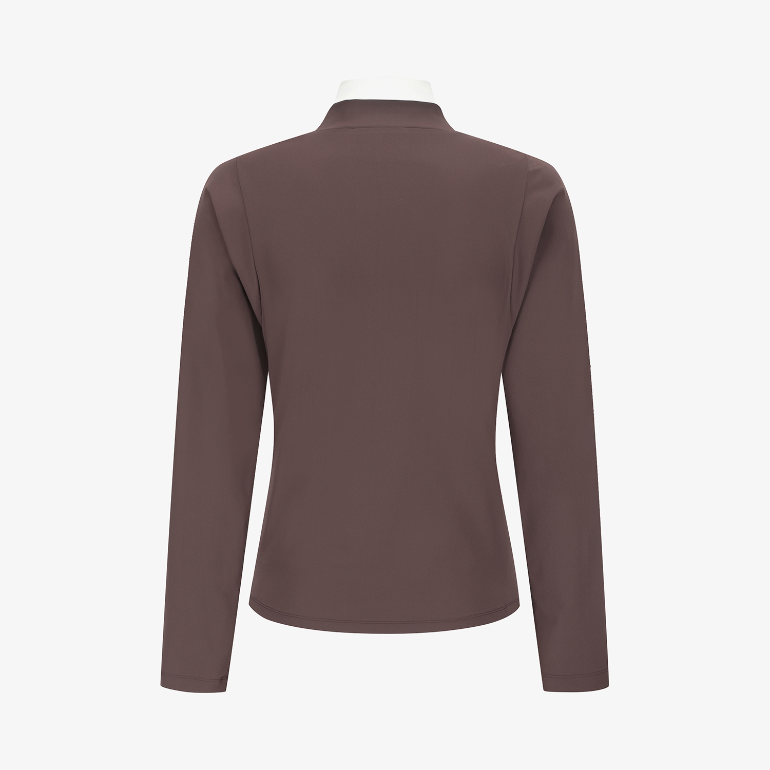 Áo golf nữ tay dài cổ cao màu đỏ rượu vang — ảnh 3