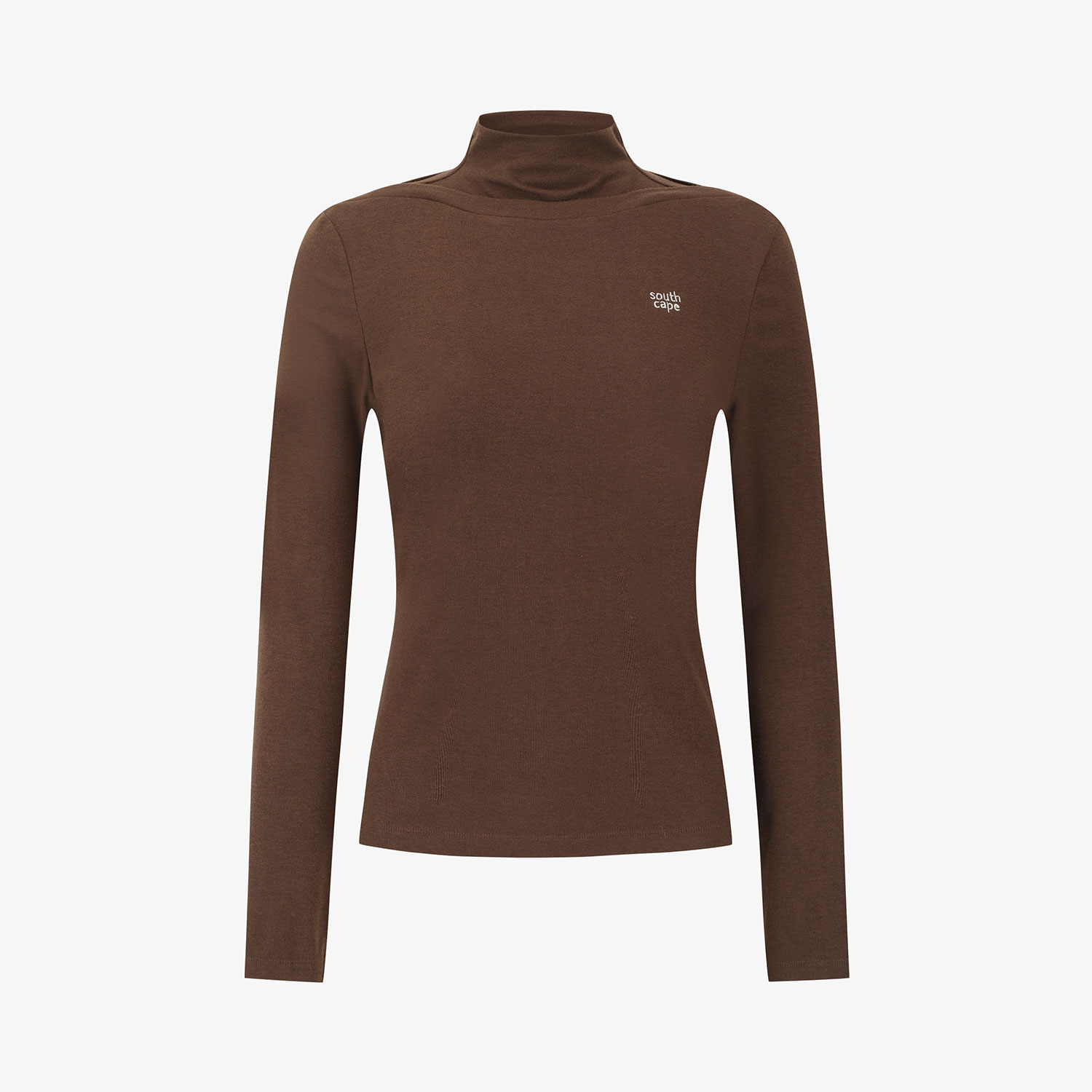 Áo golf nữ Southcape màu nâu cổ lọ tay dài thanh lịch