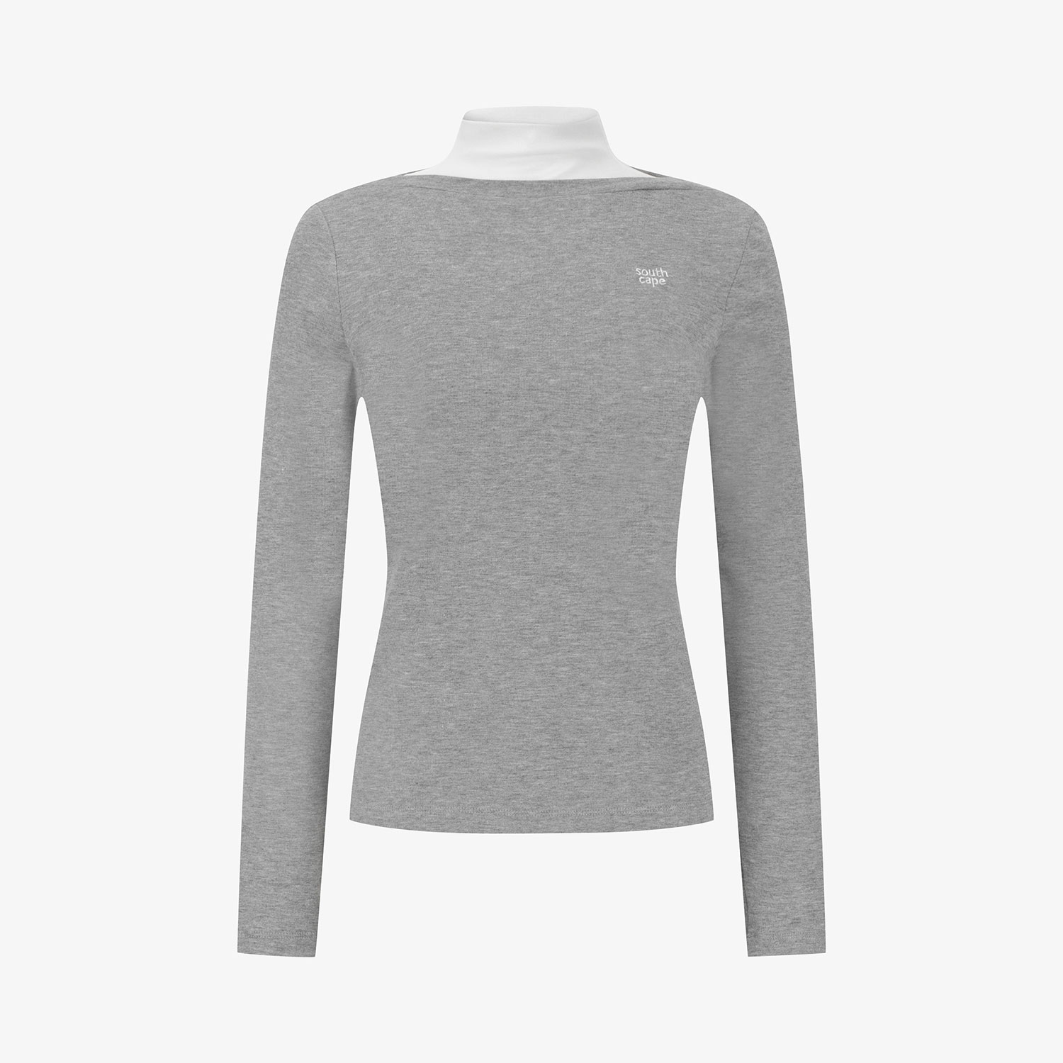 Áo golf nữ cổ cao tay dài màu xám — ảnh 2