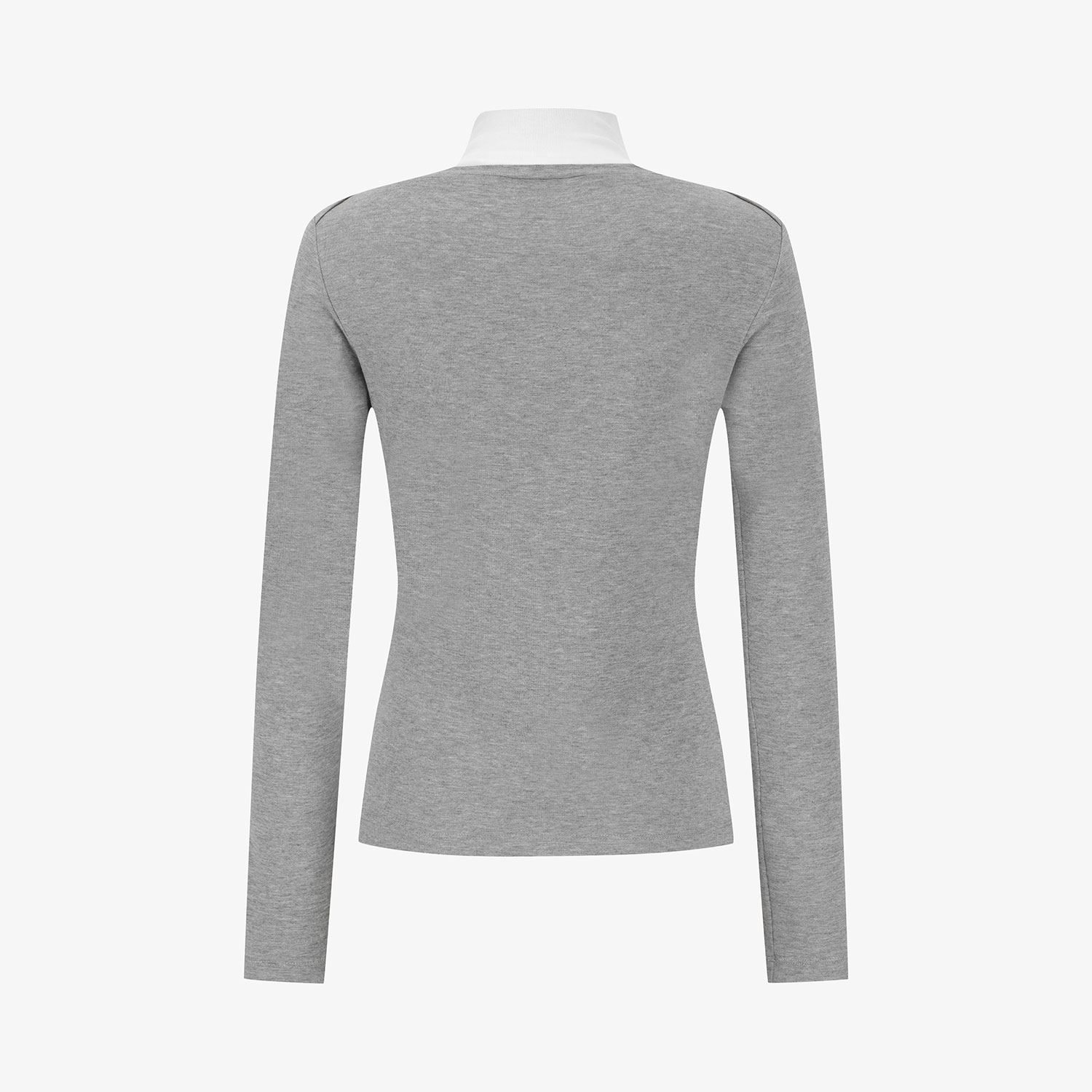 Áo golf nữ cổ cao tay dài màu xám — ảnh 3