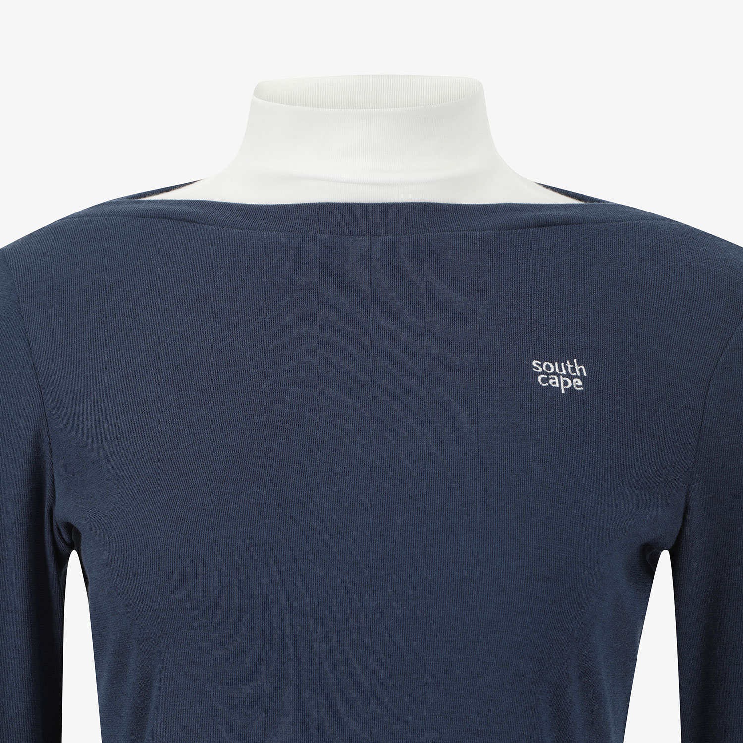 Áo golf nữ tay dài phối cổ cao trắng xanh navy — ảnh 4