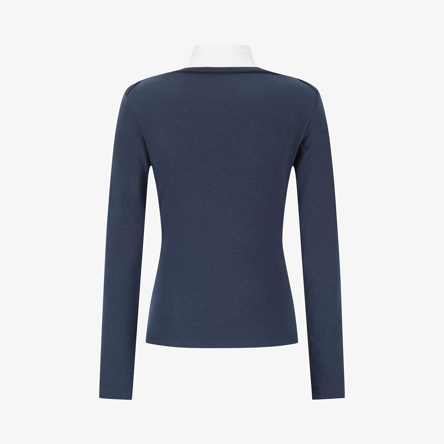 Áo golf nữ tay dài phối cổ cao trắng xanh navy — ảnh 3