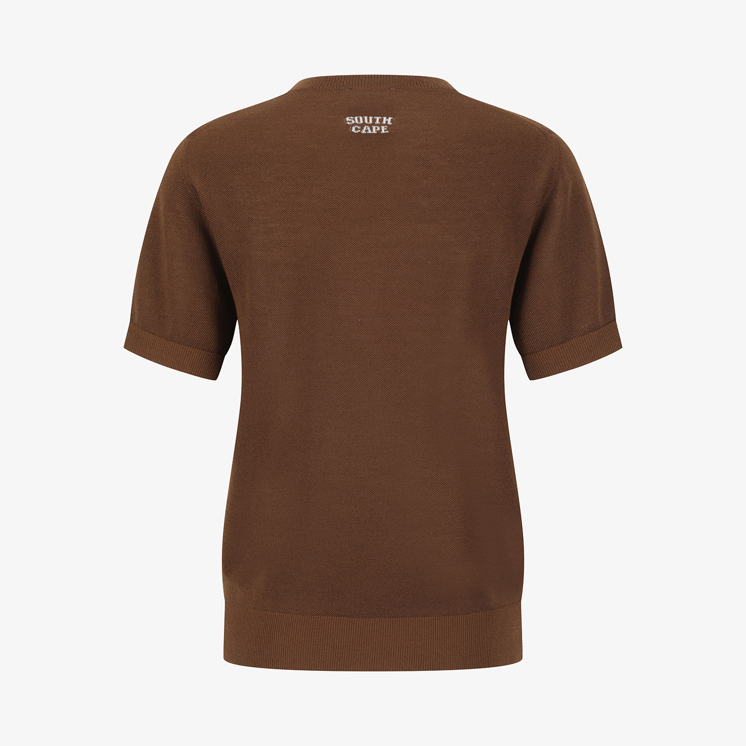 Áo knit golf nữ tay ngắn màu nâu — ảnh 3