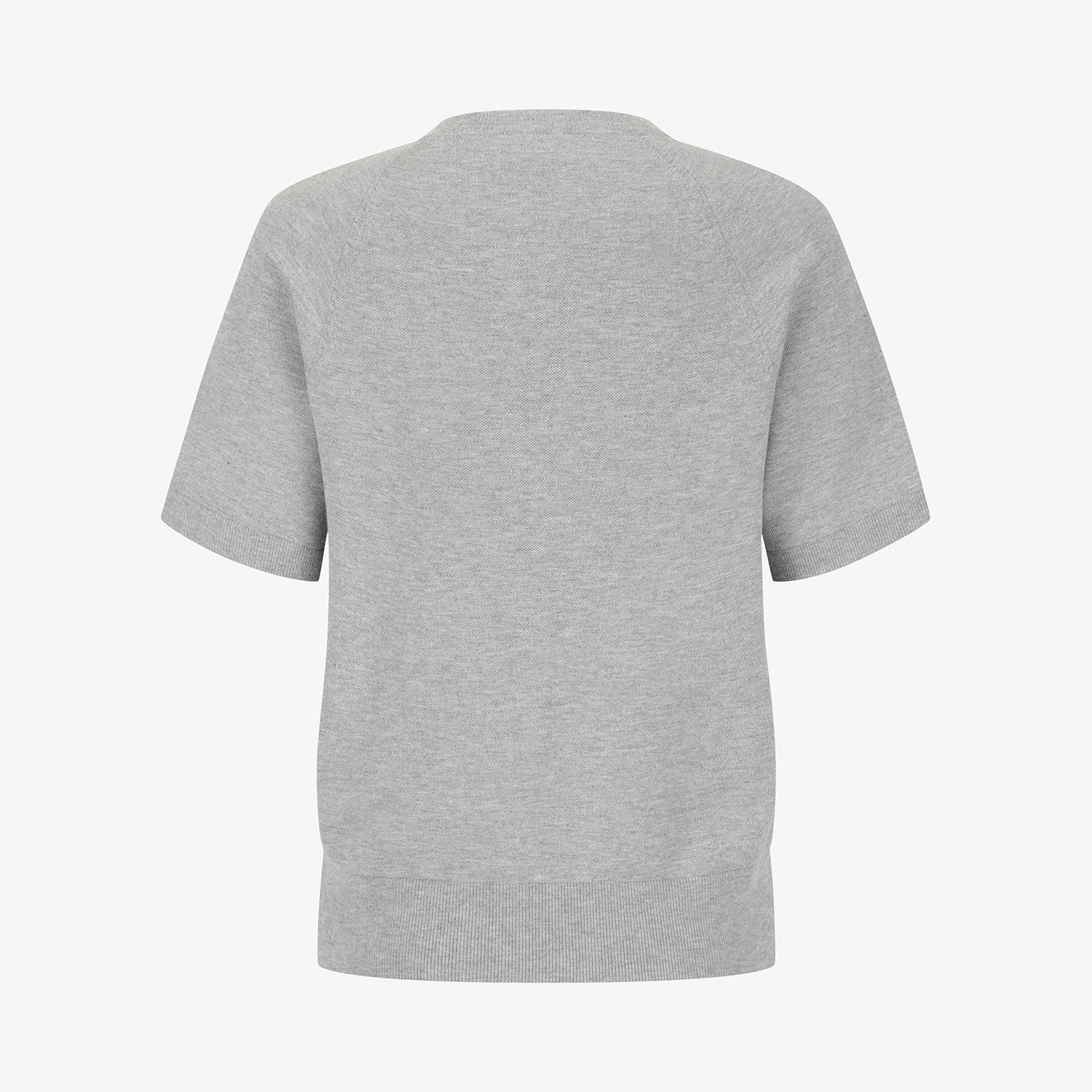 Áo knit golf nữ cổ tim tay ngắn màu xám — ảnh 3