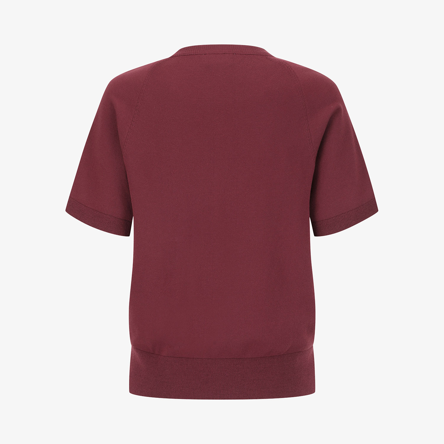 Áo knit golf nữ cổ tim màu đỏ rượu vang — ảnh 3