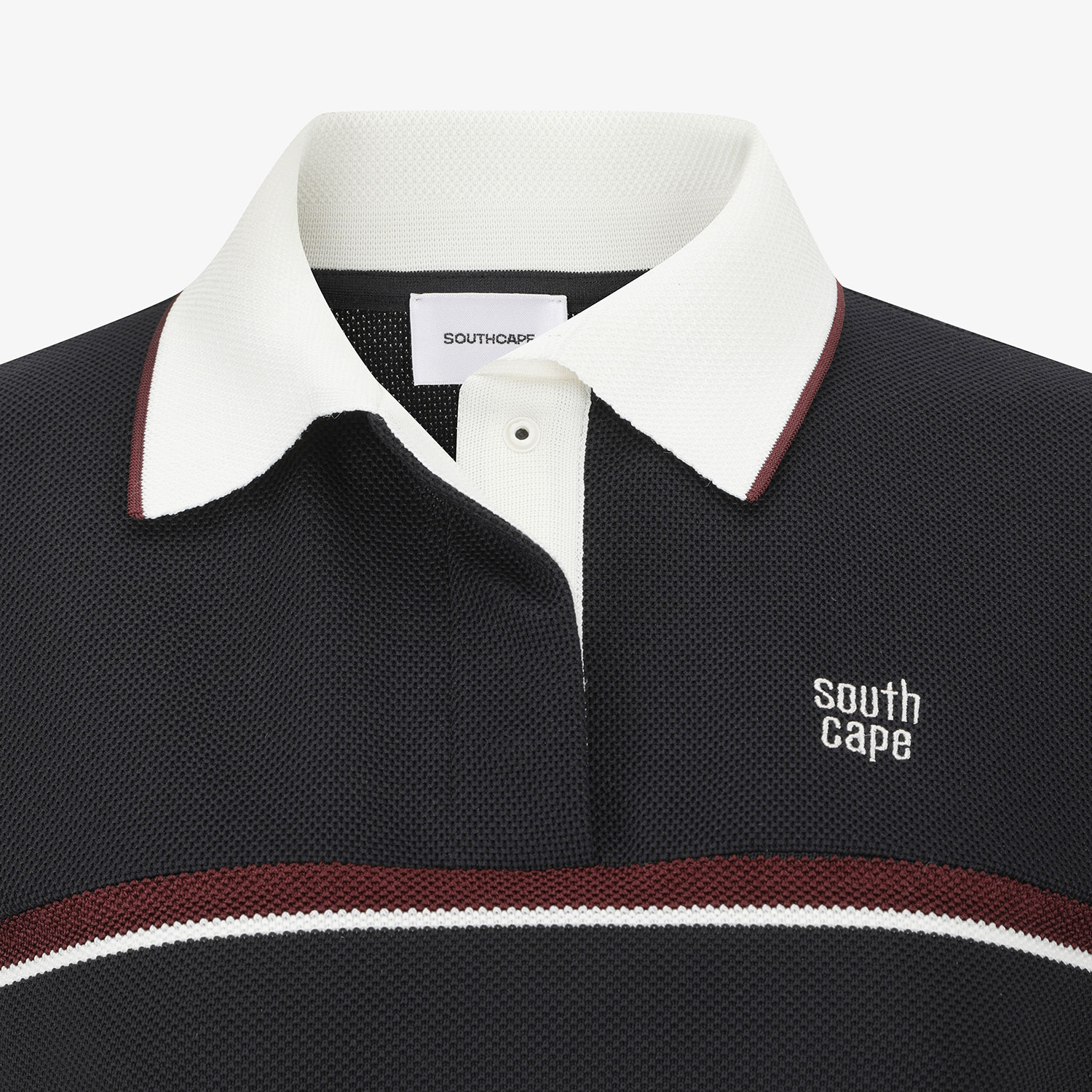 Áo golf nữ tay dài cổ bẻ phối viền sọc màu đen — ảnh 4
